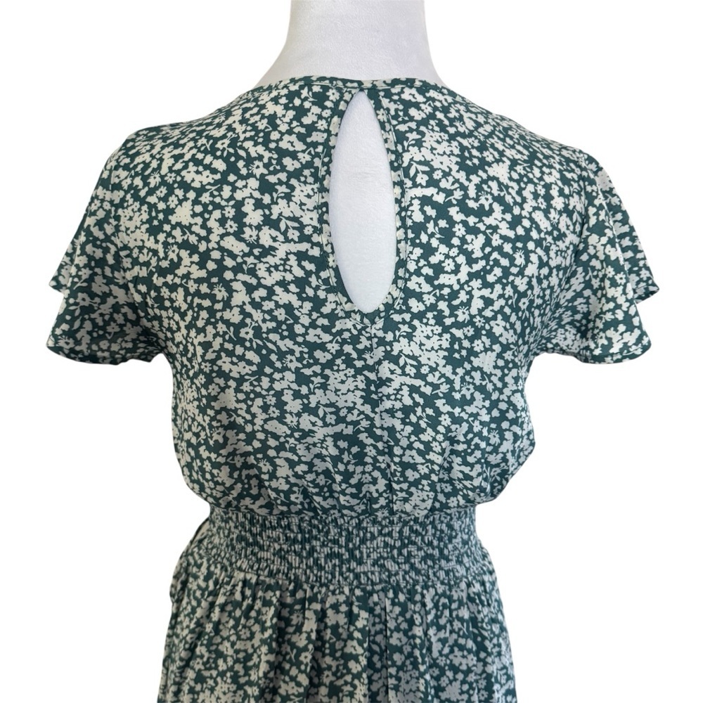 Sienna Sky Green & White Floral Faux Wrap Midi Dress XS - Picture 7 of 13